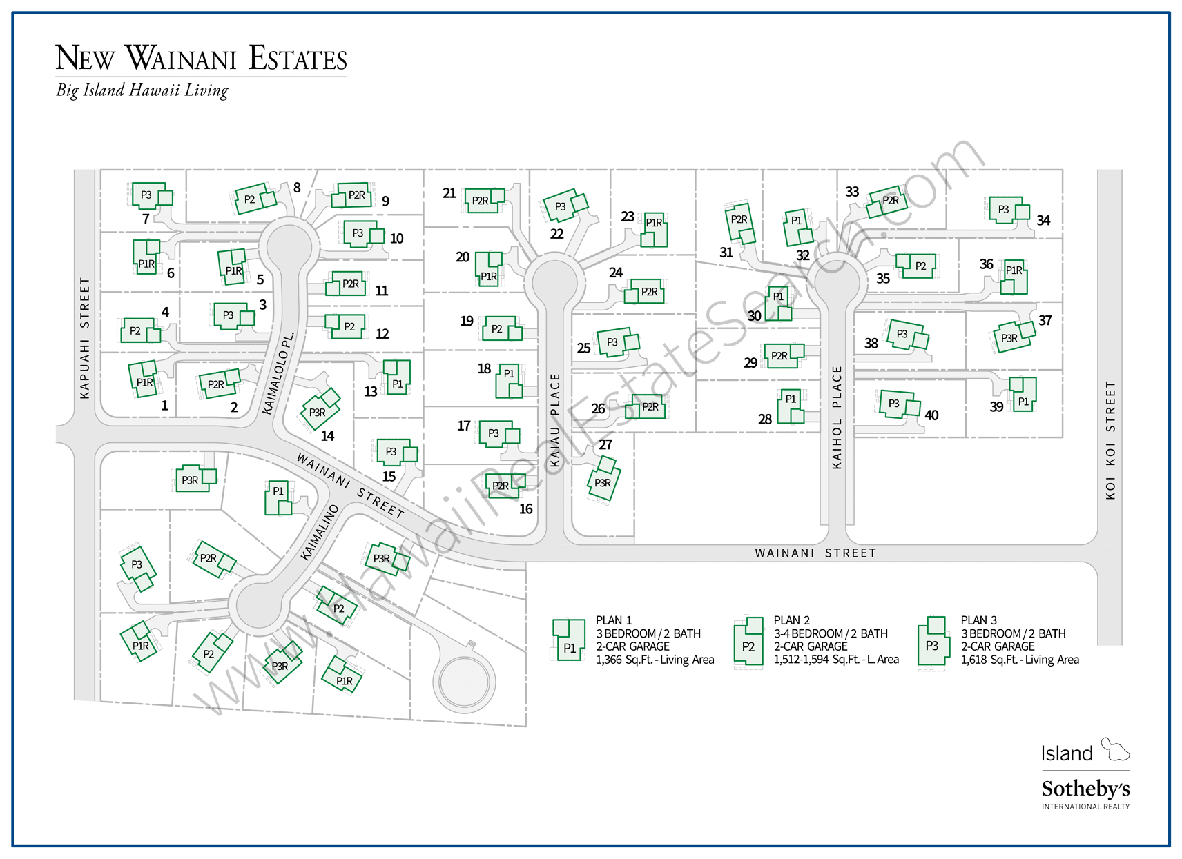New Wainani Estates Community Map